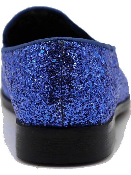 Men\'s Royal Blue Vintage Glitter Loafer Slip On Tuxedo Dress Party Classic Shoes